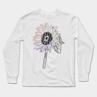 Rainbow Flower Funky Art Long Sleeve T-Shirt